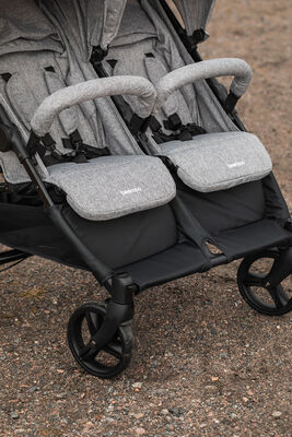 Beemoo Twin Shopper Søsken- & Tvillingvogn, Grey Mélange