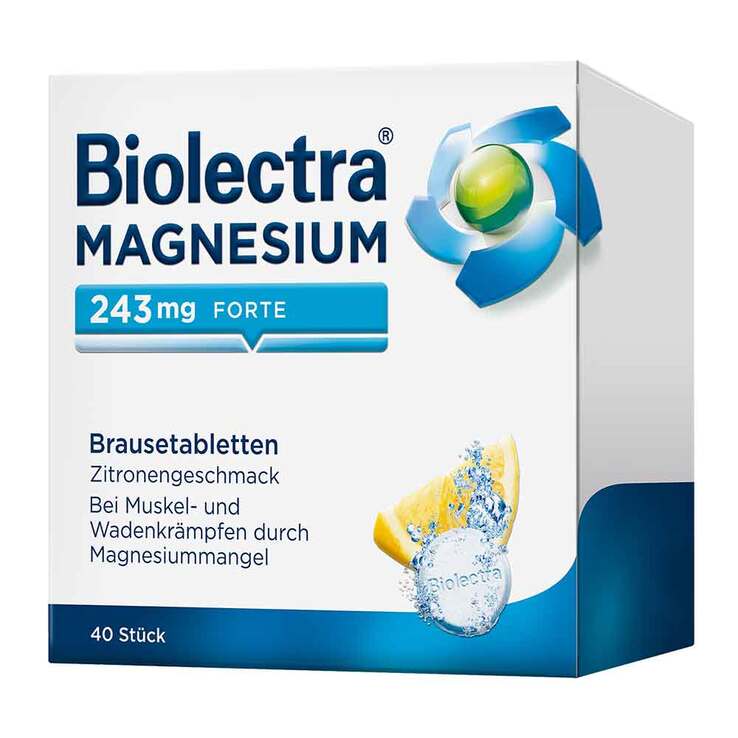 Biolectra® MAGNESIUM 243 mg forte Brausetabletten Zitronengeschmack, 40 St
