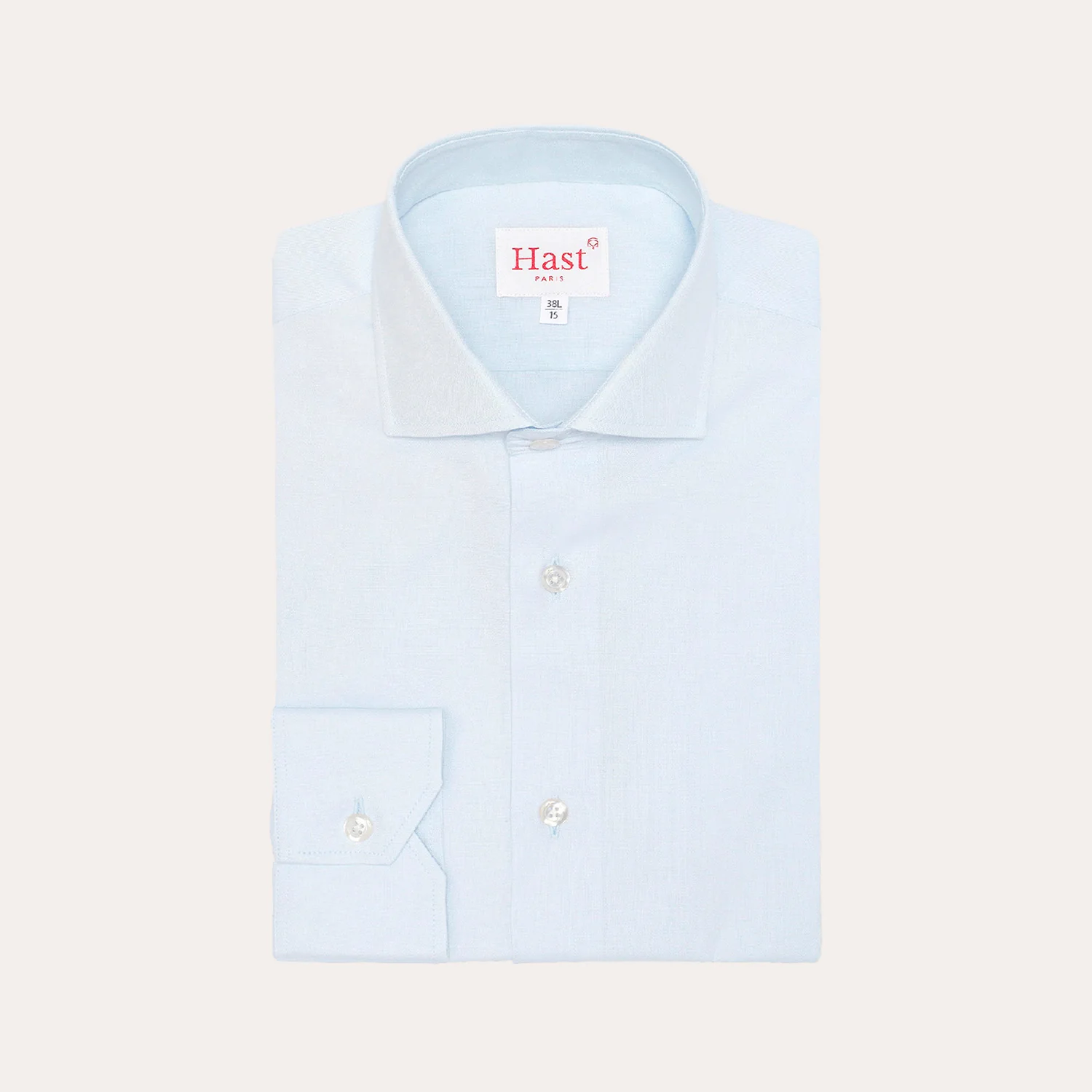 Fitted shirt in sky blue double-twisted Oxford