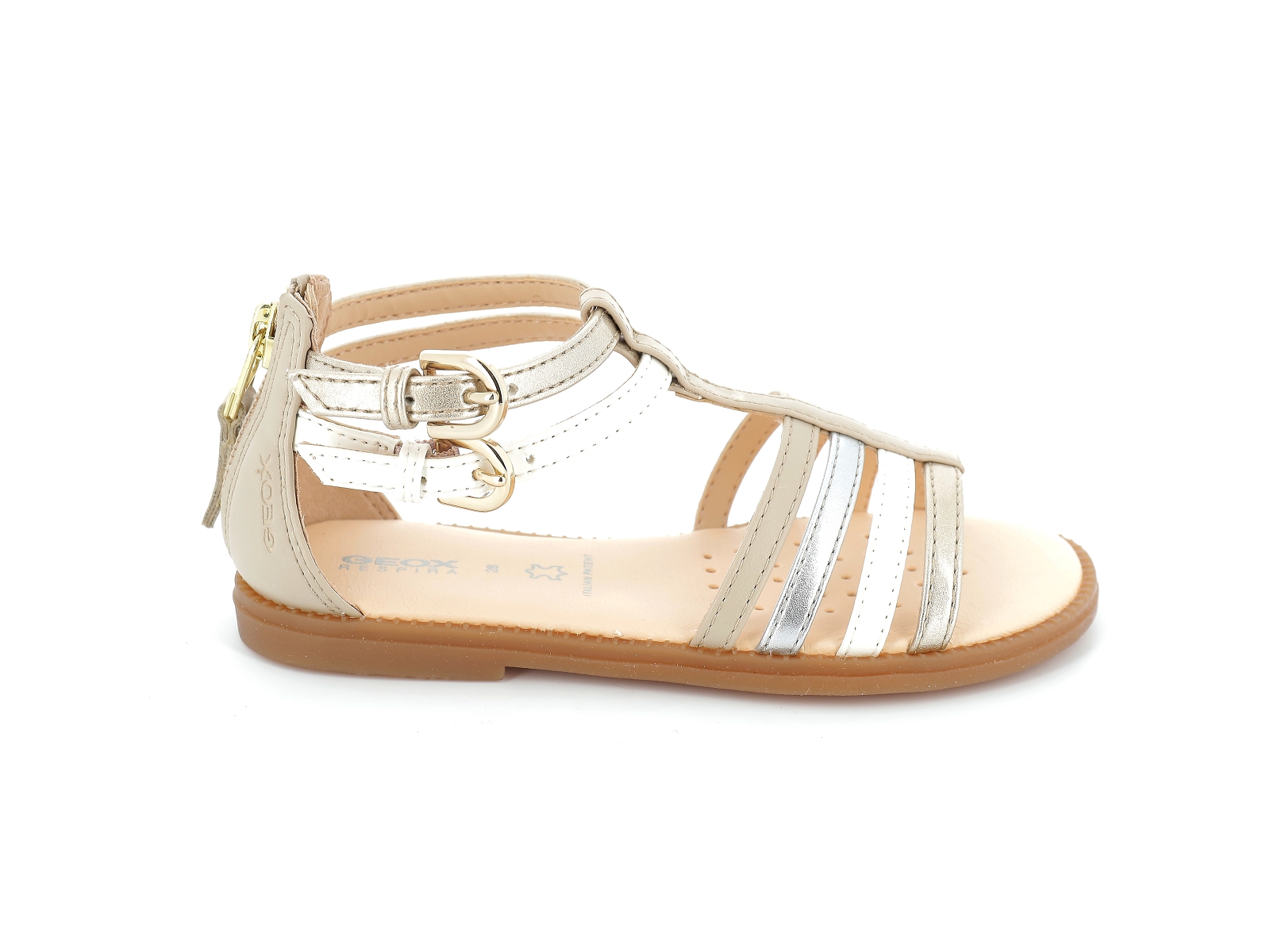 Geox-J KARLY GIRL-J7235D Cuir Multi Beige
