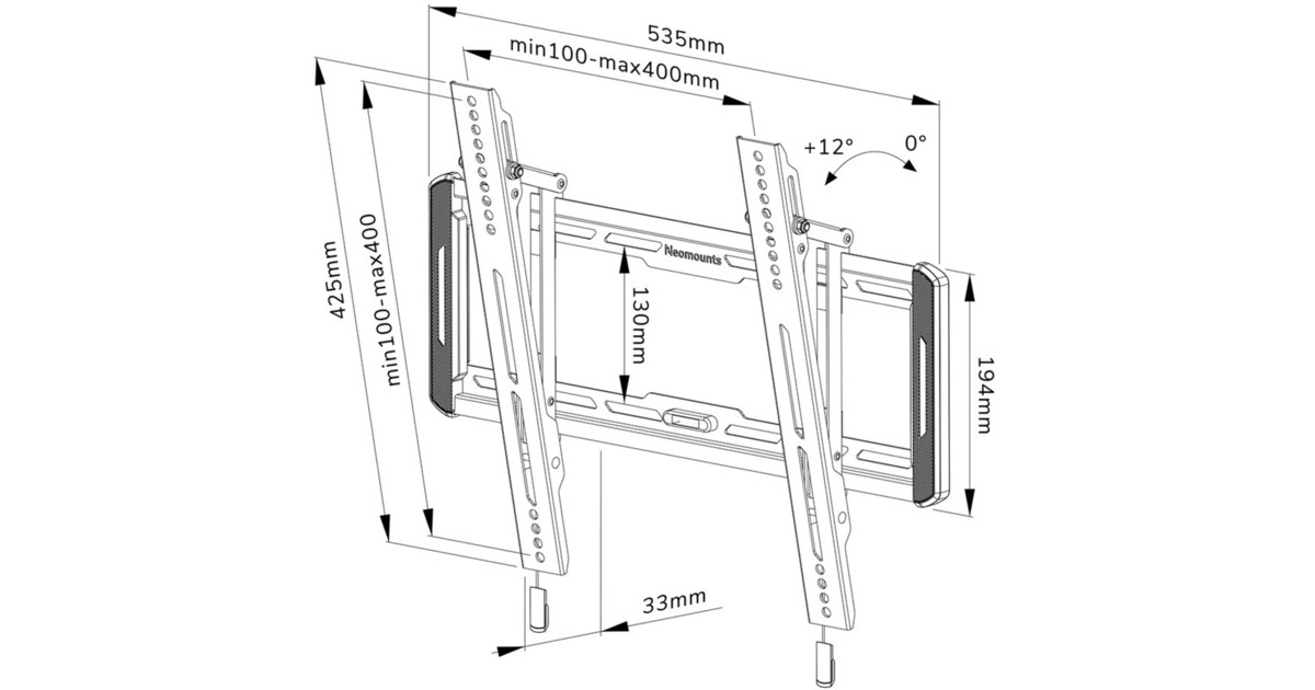 NeomountsWL35-550BL14 tv wandsteun wandmontage   (Zwart)