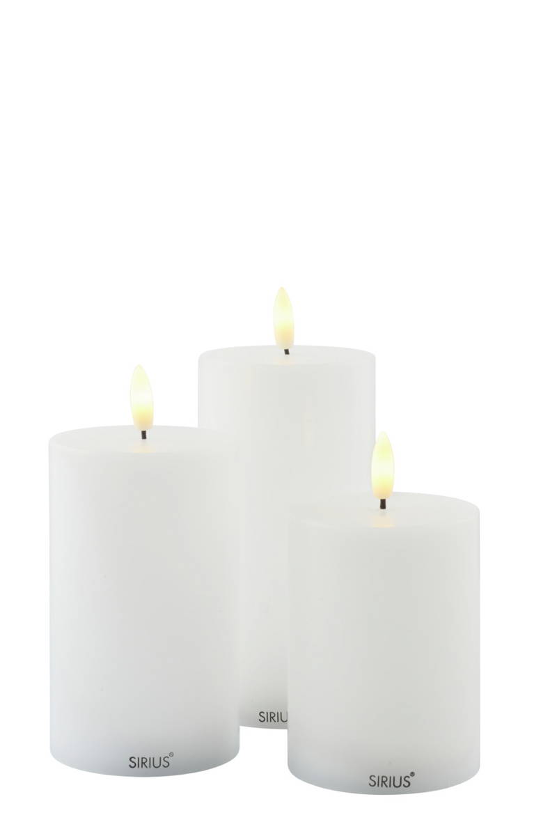 Sirius LED-Echtwachskerze 3er-Set