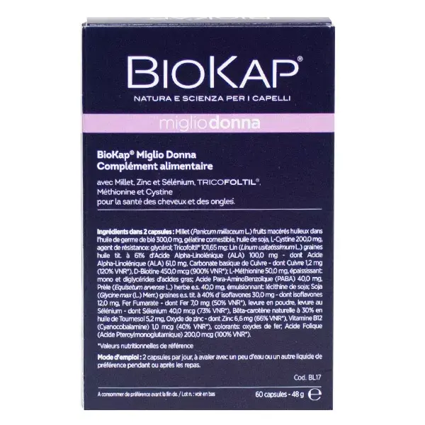 Biokap Tratamento Antiqueda de Cabelo para Mulheres - 60 Cápsulas