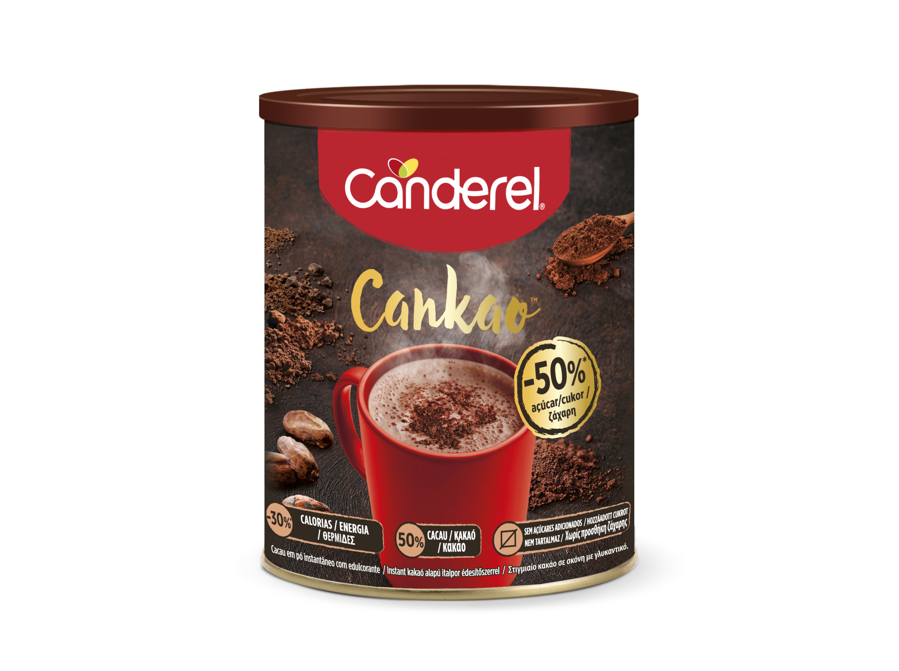 ACHOCOLATADO CANDEREL COM -50% AÇÚCAR 250G