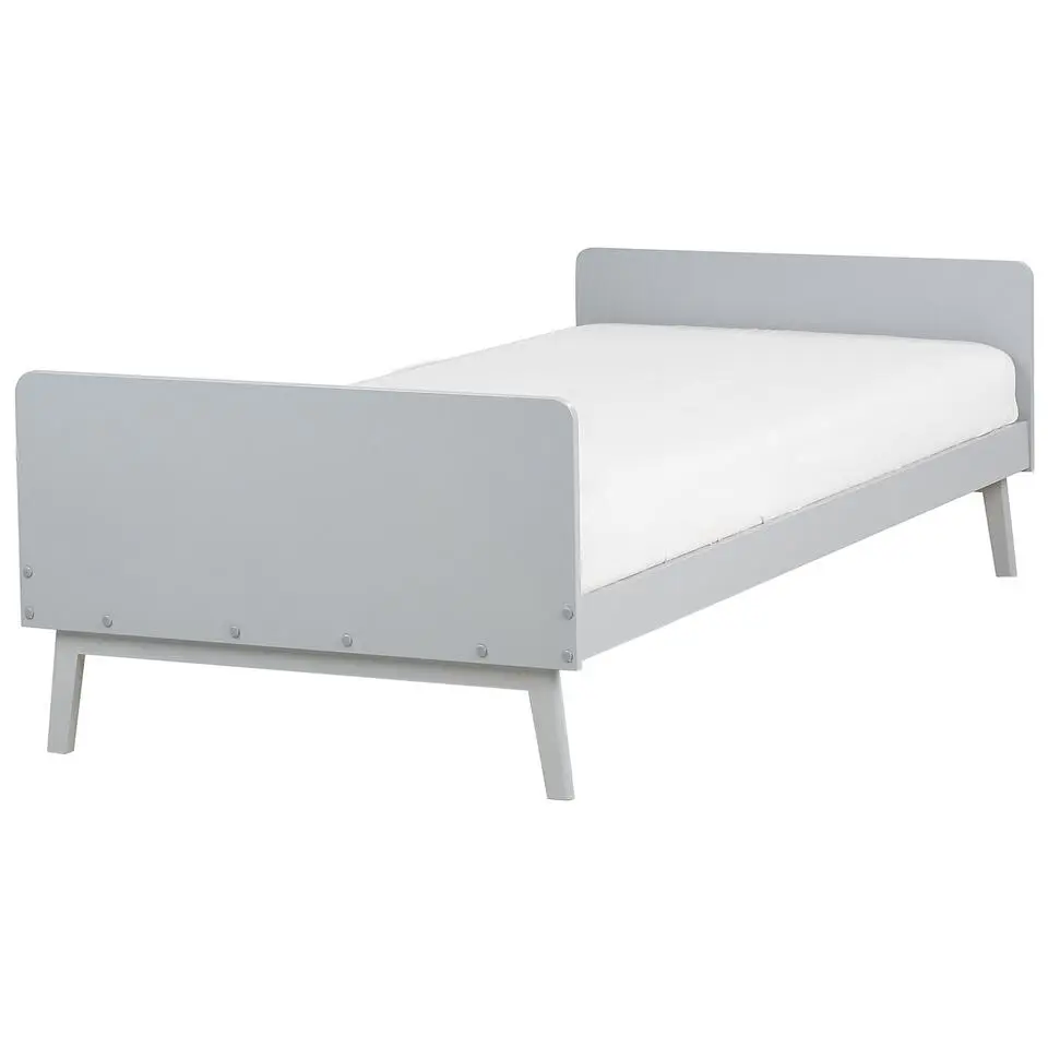 BONNAC - Eenpersoonsbed - Grijs - 90 x 200 cm - Dennenhout