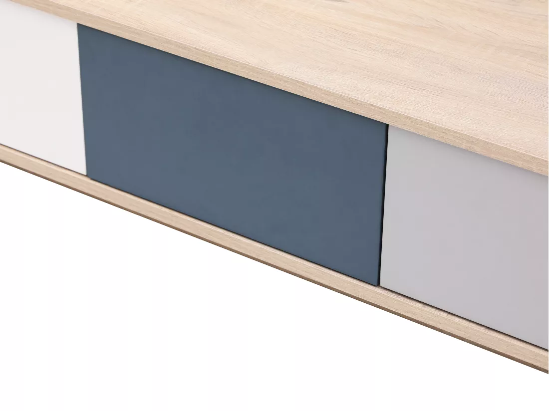 Table basse avec 3 tiroirs et 1 niche - Multicolore - FILUTIA