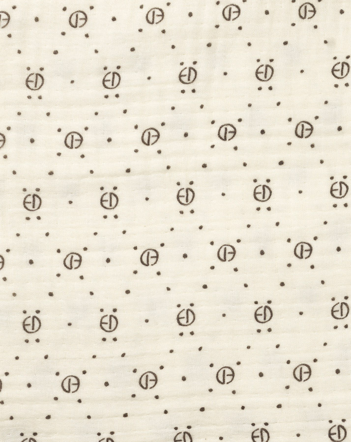Mulldecke SOFT COTTON – MONOGRAM (75x100) in weiß/schwarz