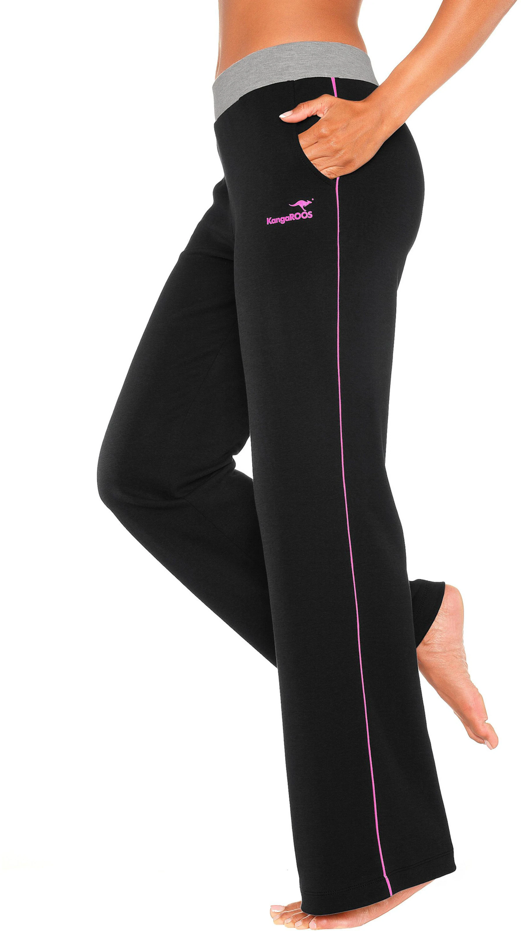 KangaROOS Relaxhose in schwarz-pink-pink