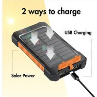 Powerbank solaire, 6.000 mAh, noir/orange