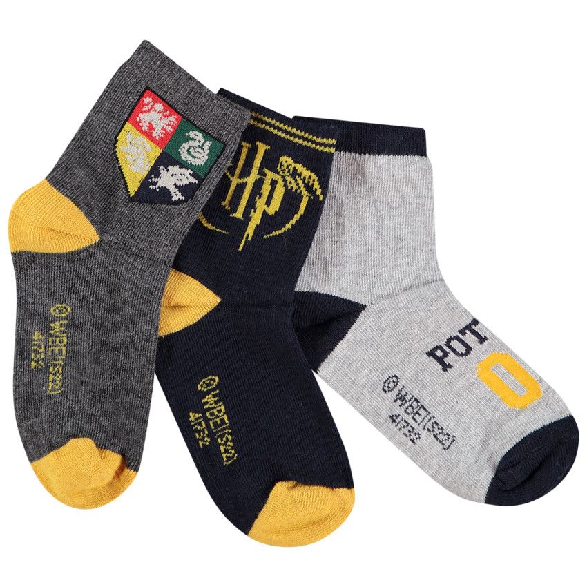 Lot de 3 paires de chaussettes print Harry Potter pour garçon - Gris clair