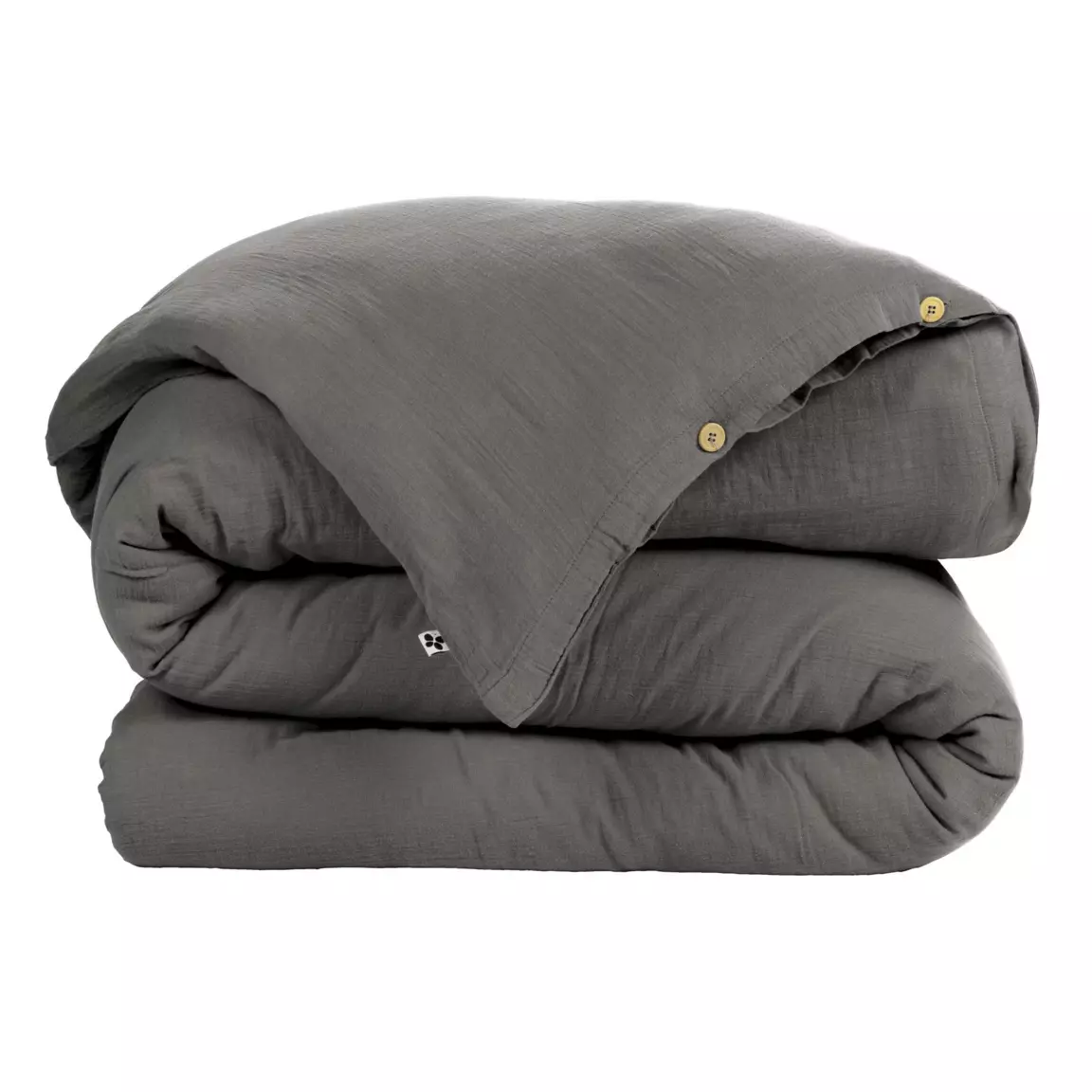 Housse de couette gaze de coton (240 x 220 cm) Gaïa Gris granit