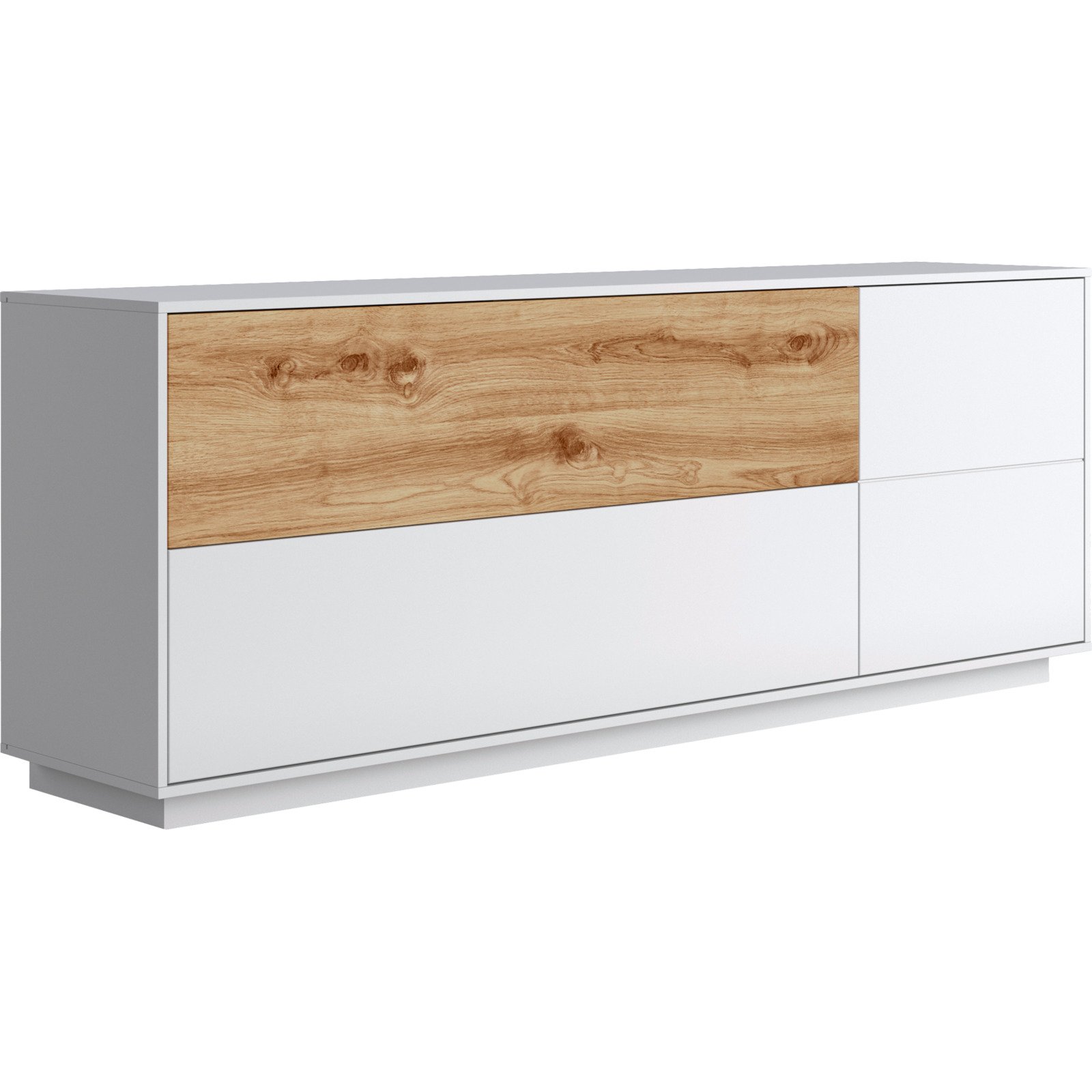 Sideboard Solano Dekor weiss/Eiche Artisan 205 x 77 x 44 cm