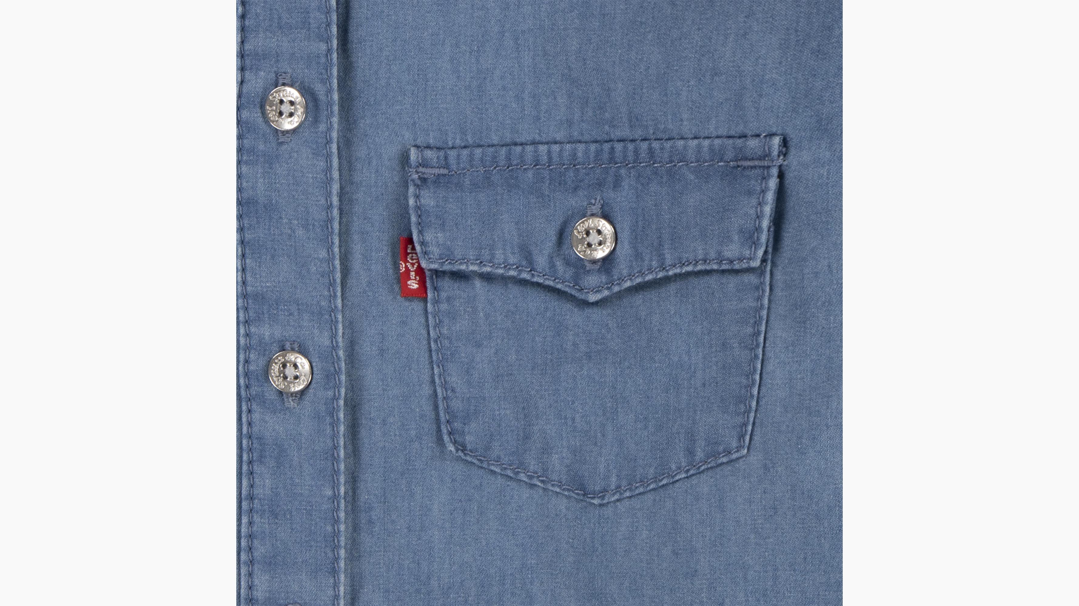 Enfant chemise western denim manche longue - Clean Medium - Bleu