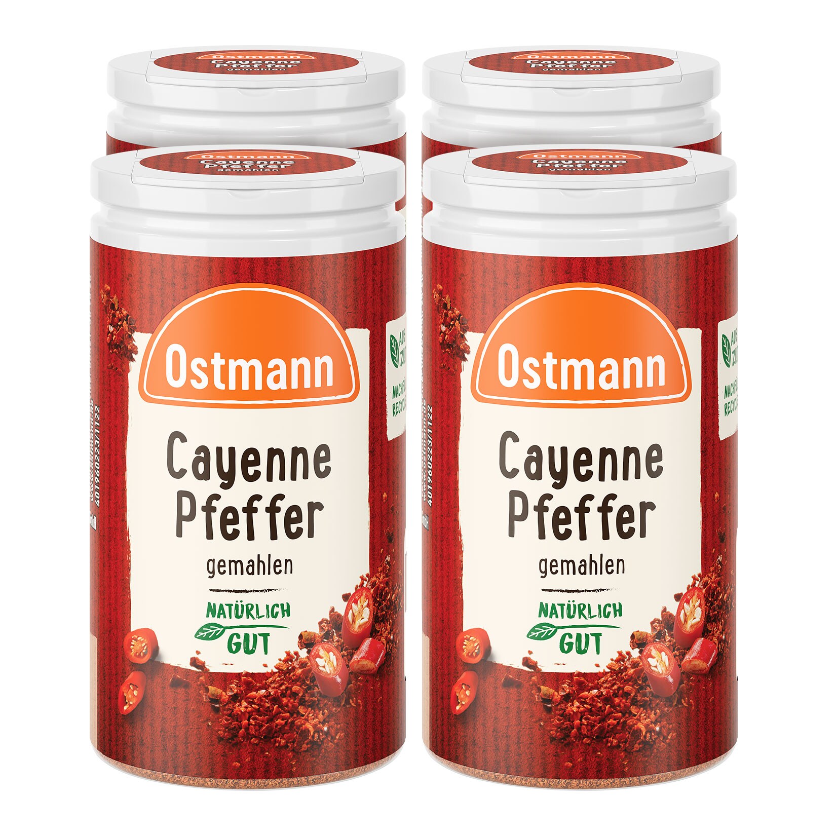 Ostmann Chayenne-Pfeffer gemahlen Streuer 35 g, 4er Pack