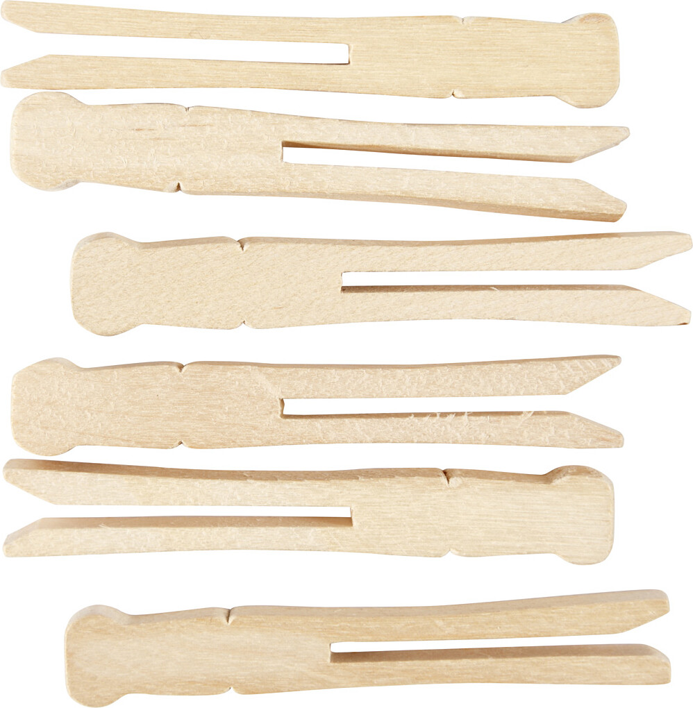 Tøjklemmer - L 9,5 CM - B 1,4 CM - 100 Stk
