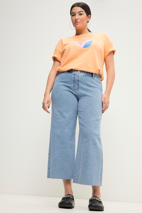 Culotte-Jeans, Wide Legs, cutted Saum
