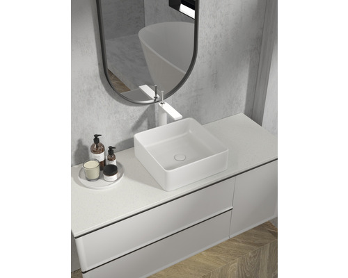 Jungborn opzetwastafel THREE 37 x 37 cm glanzend wit incl. keramische afvoerplug