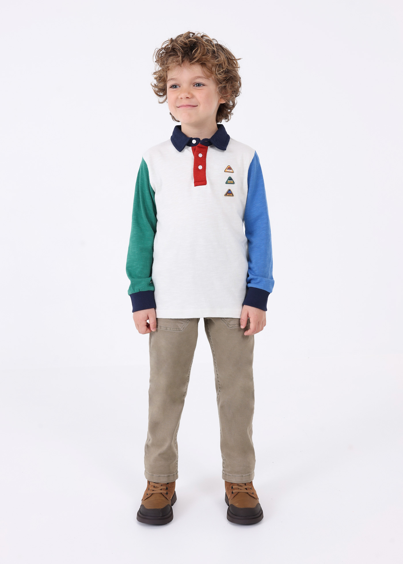 Camisa polo infantil Better Cotton em malha texturizada
