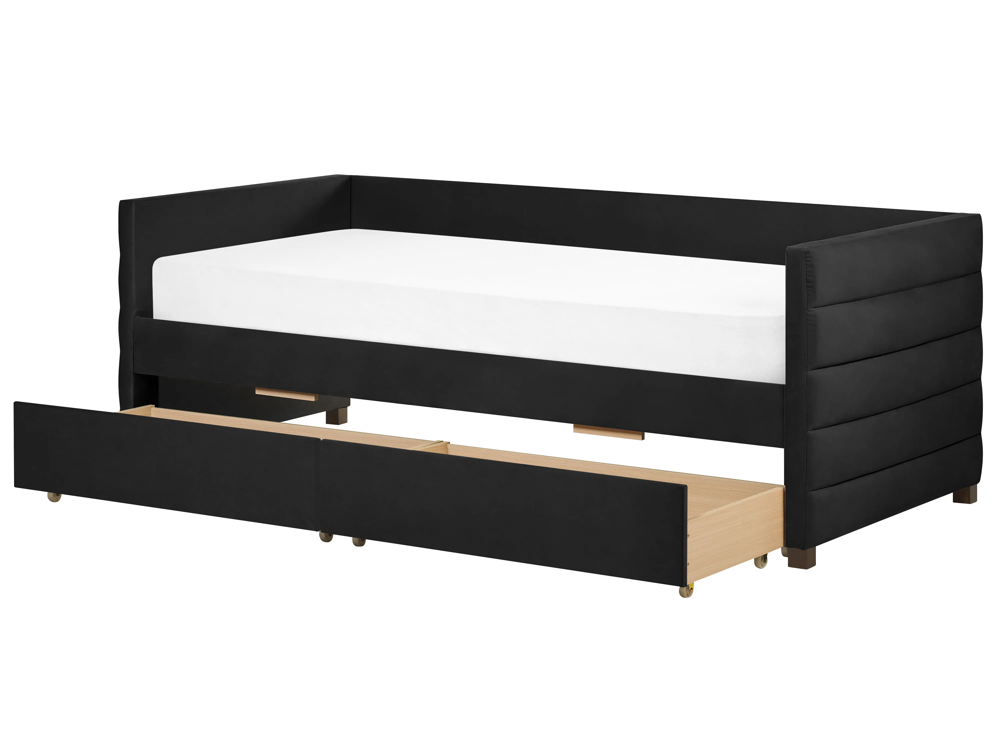 Bedbank met opbergruimte Fluweel MARRAY 90 x 200 cm Zwart