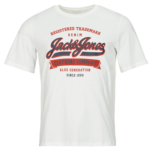 Jack & Jones - JJELOGO TEE SS O-NECK 2 COL SS24 SN - Blanc