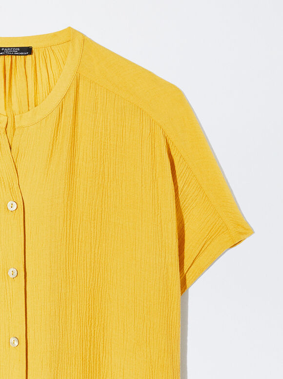 Vestido camisa fluido - Amarelo