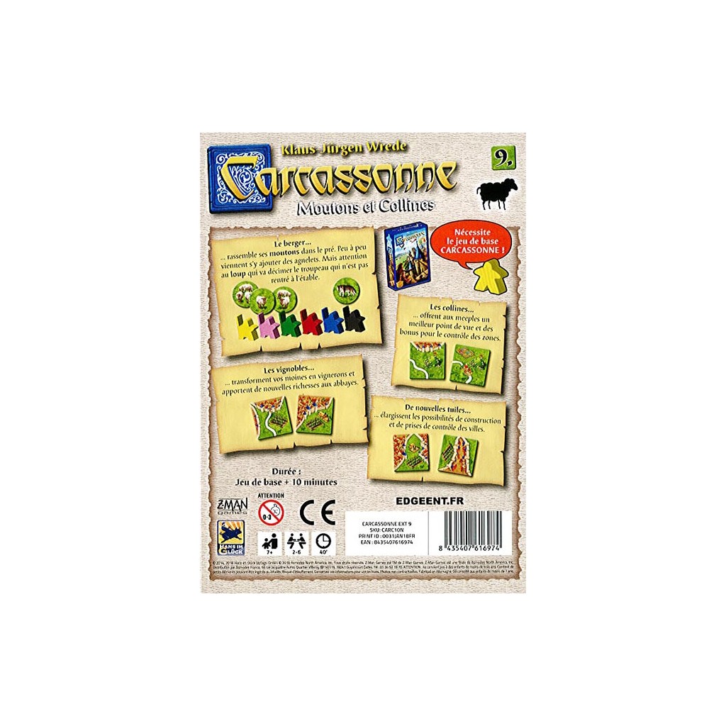 Carcassonne : Extension 9 - Moutons et Collines