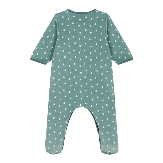 Pyjama bébé étoiles en velours   Bleu brut/blanc marshmallow        12 mois   de               Petit Bateau