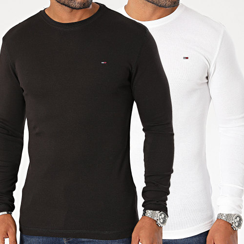 Lot De 2 Tee Shirts Manches Longues Original Rib 4409 Blanc Noir