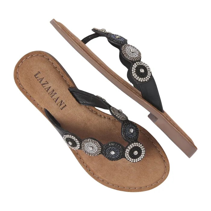 Lazamani Rounds Beads Teenslippers Dames