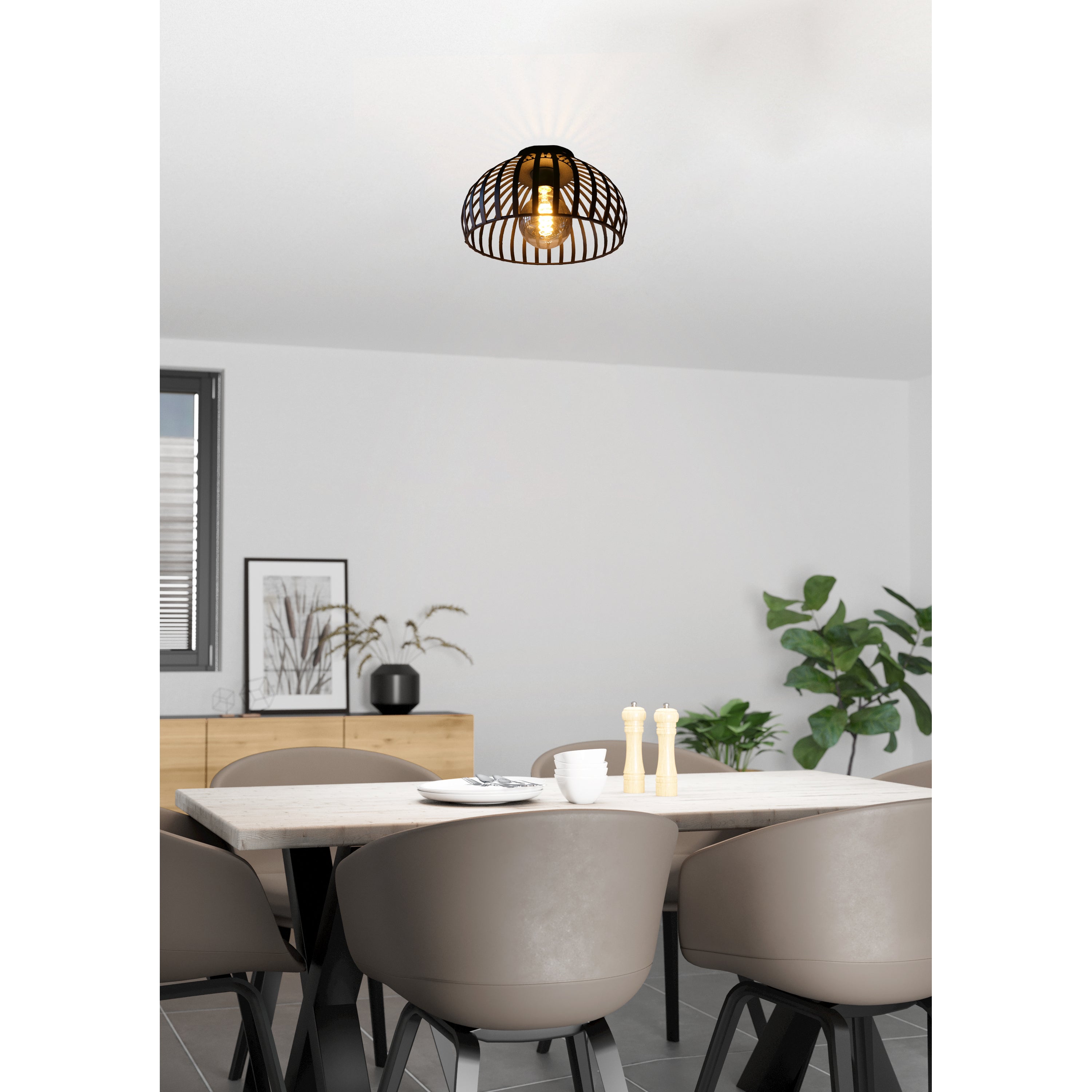 EGLO Mogano 3 Plafondlamp - E27 - Zwart