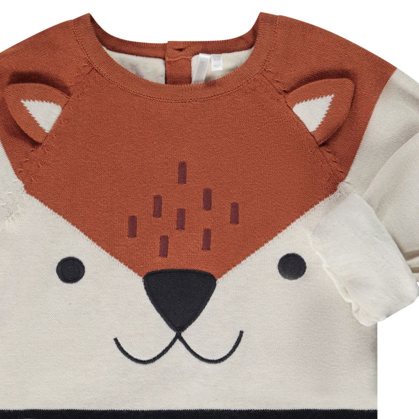 Pull en tricot effet colorblock pour bébé garçon - Ecru