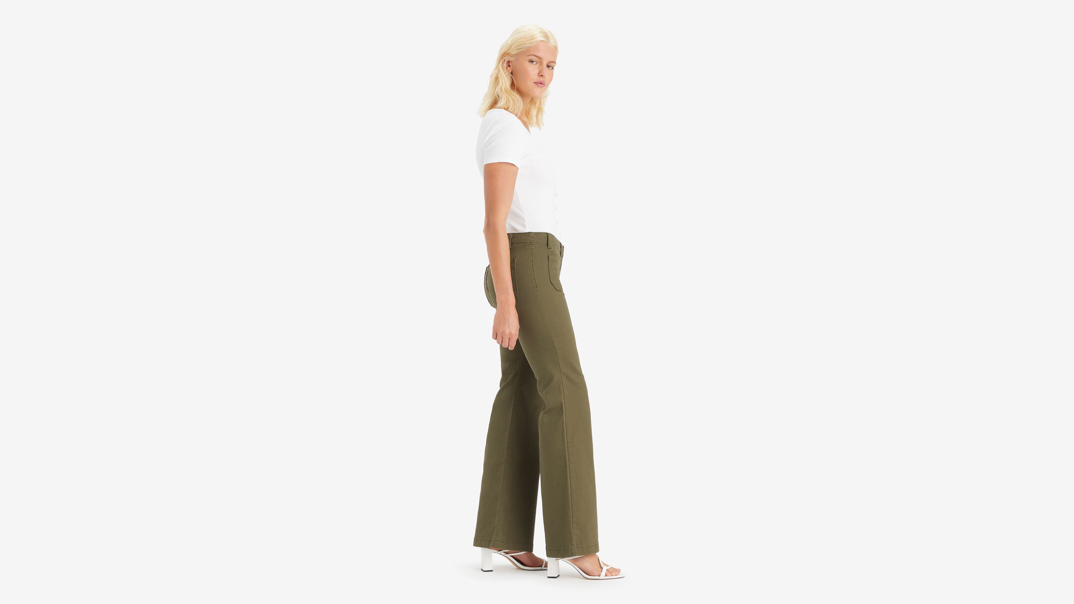Pantalon Superlow Flare - Olive Night - Vert