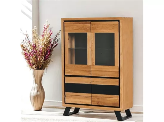 Buffet vitrine en bois PORTREE
