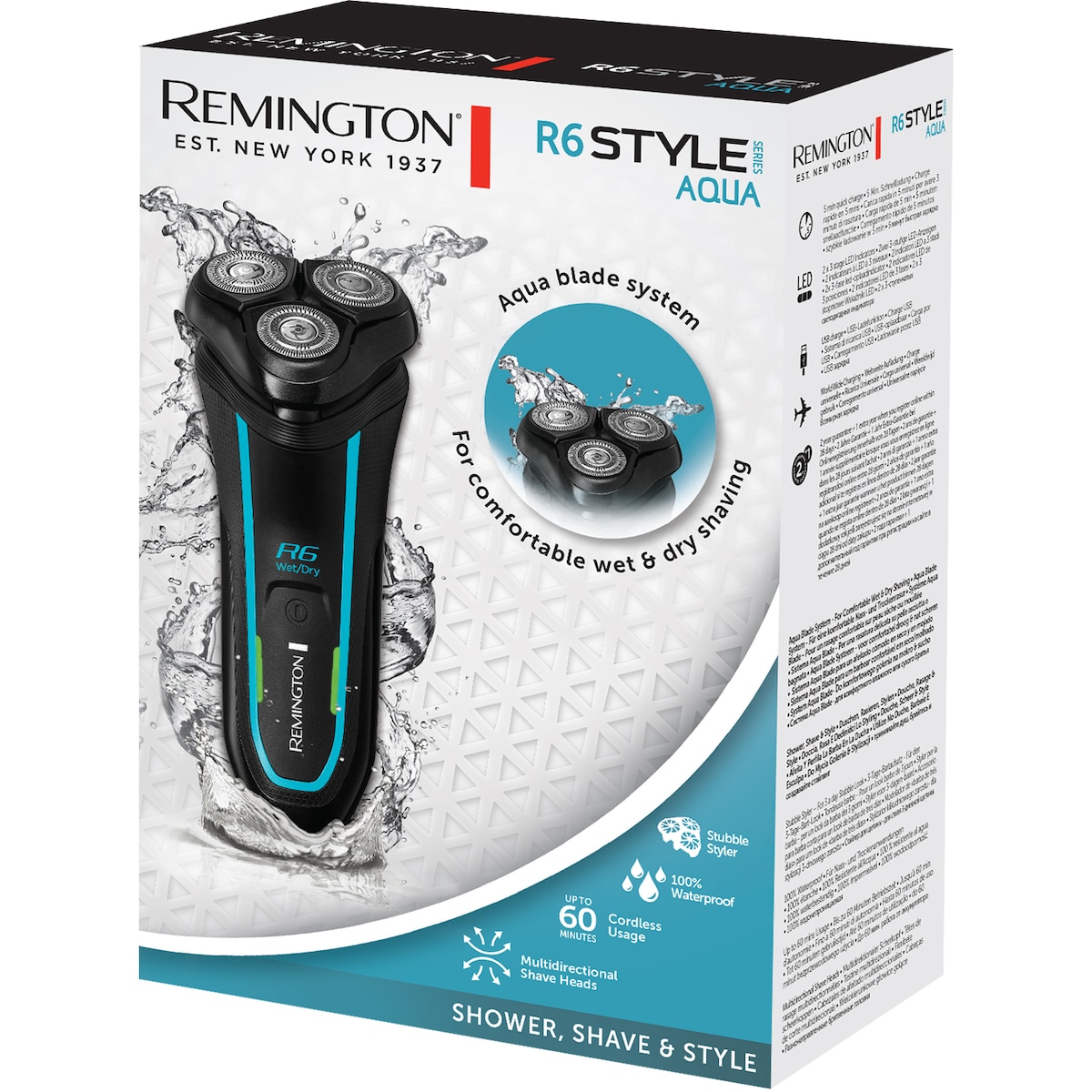 Remington Style Series Aqua barbermaskin R600 (sort/blå)