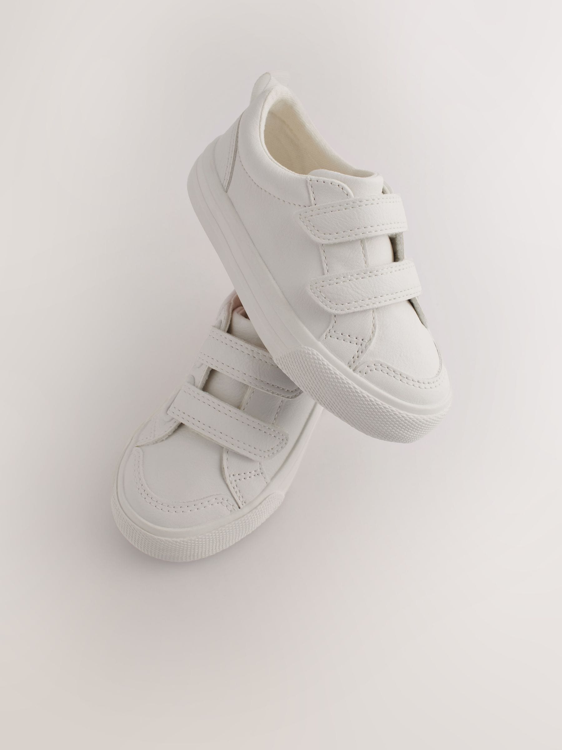 Wit - Sneakers met twee klittenbandjes