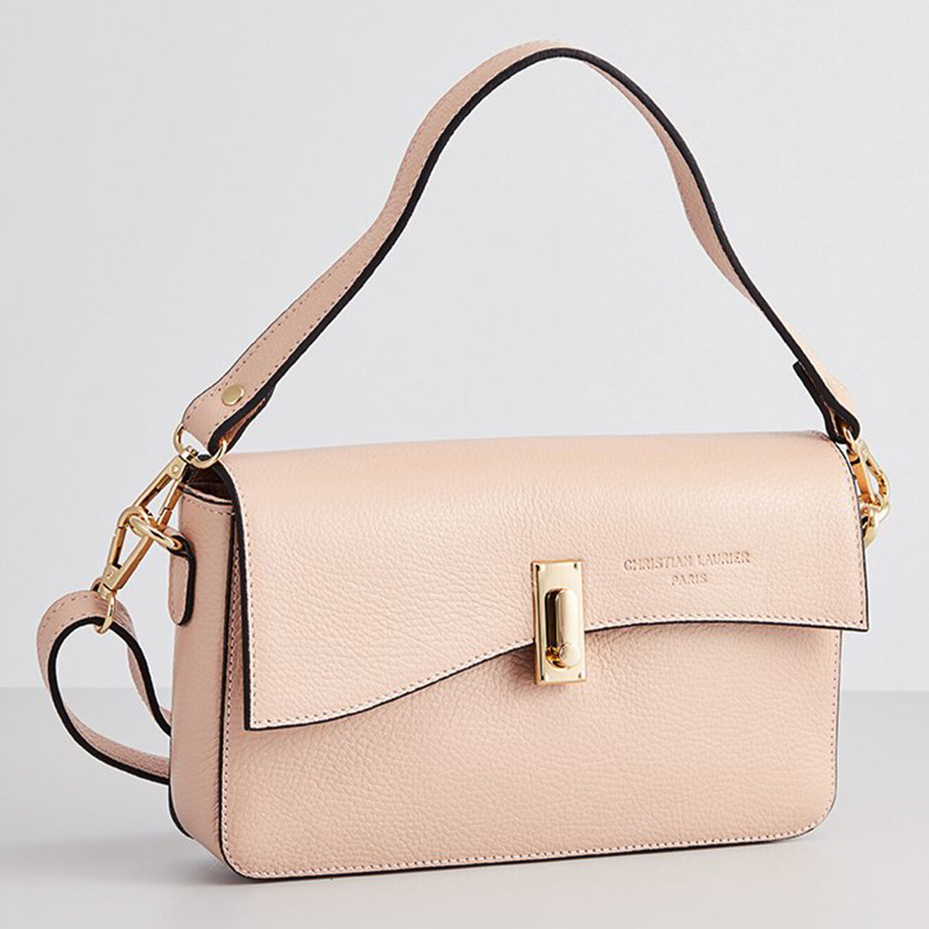 Christian Laurier Sac à main en Cuir de Vachette Cassie nude -  26x16x6 cm
