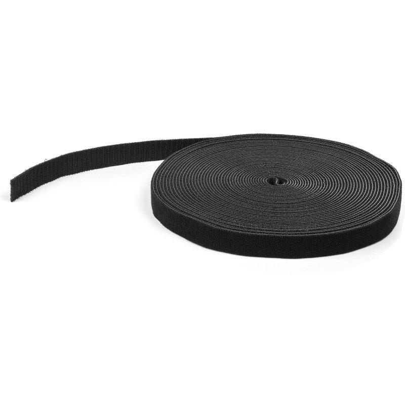 StarTech.com Ruban Auto Agrippant - Rouleau de 15,2 m pour Gestion de Câbles - Ruban Auto-Agrippant - Attaches Câble Ajustables - Sangles de Gestion de Câbles Auto-agrippantes et Réutilisables - Noir