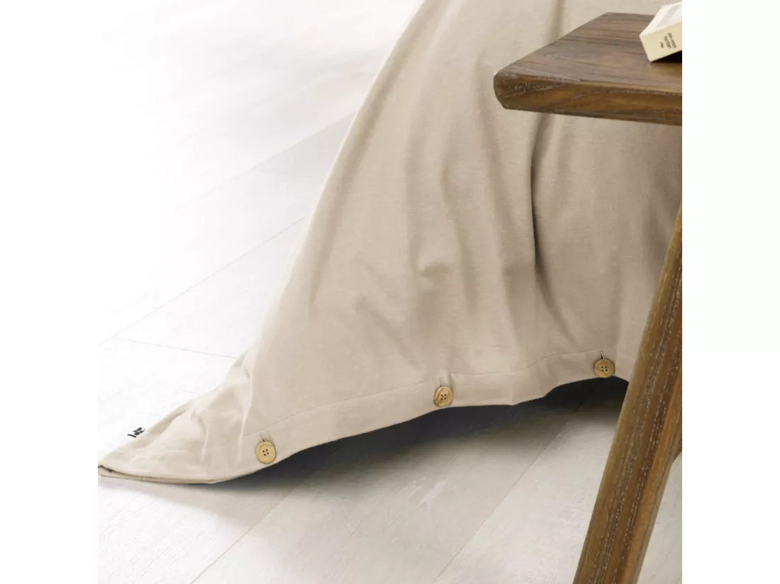 Parure de lit flanelle beige 140x200 cm
