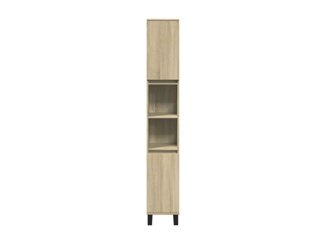 Ensemble de meubles de salle de bain 3 pcs chêne sonoma