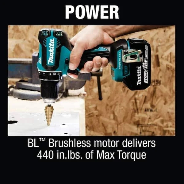 Makita 18V LXT Lithium-Ion Brushless Cordless 1/2 in. Driver-Drill Kit, 3.0Ah with Bonus Impact XPS 35 Piece Impact Bit Set