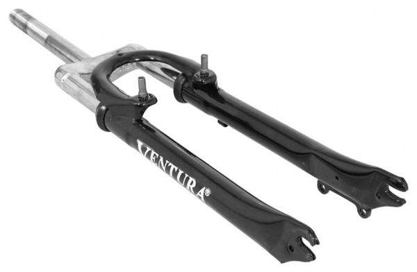 FOURCHE VTT 26   M-W A SUSPENSION ACIER RESSORT-ELASTOMERE POUR V-BRAKE ET DISC NOIR DEB. 50mm PIVOT (240-130mm) FILETE 1 1-8-25 4 INTERIEUR