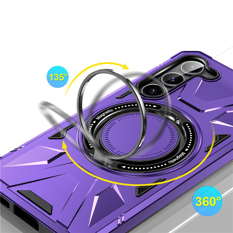 Samsung Galaxy S25 / S24 Hybrid Outdoor Hardcase Hülle mit MagSafe-Modul   Kickstand Aufsteller - Violett