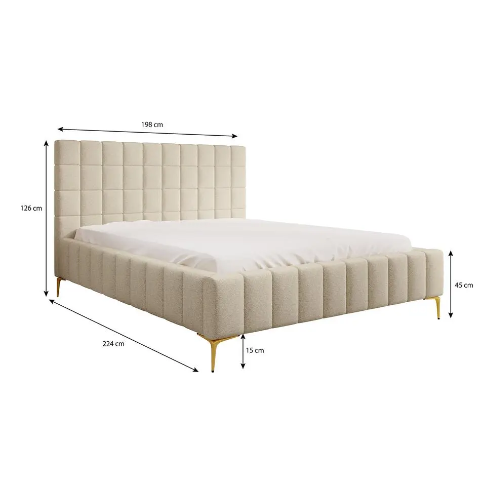 Meubella - Tweepersoonsbed Great - Beige - 180x200 cm
