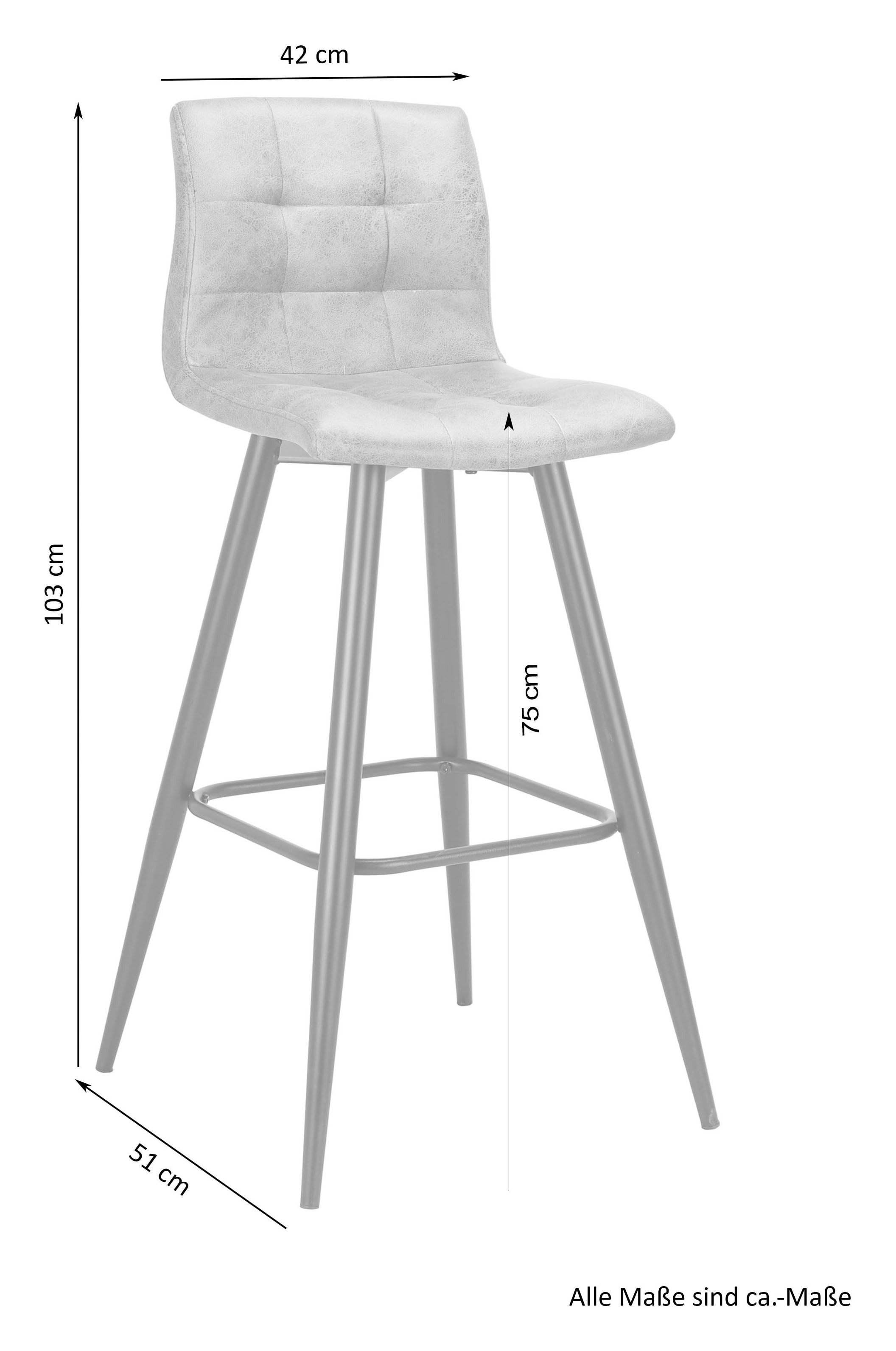 byLIVING Bargruppe »Essgruppe Nele, Stühle Simone« Set, Tisch mit Barhockern, 3 Stk. tlg. Barhocker, Bartisch