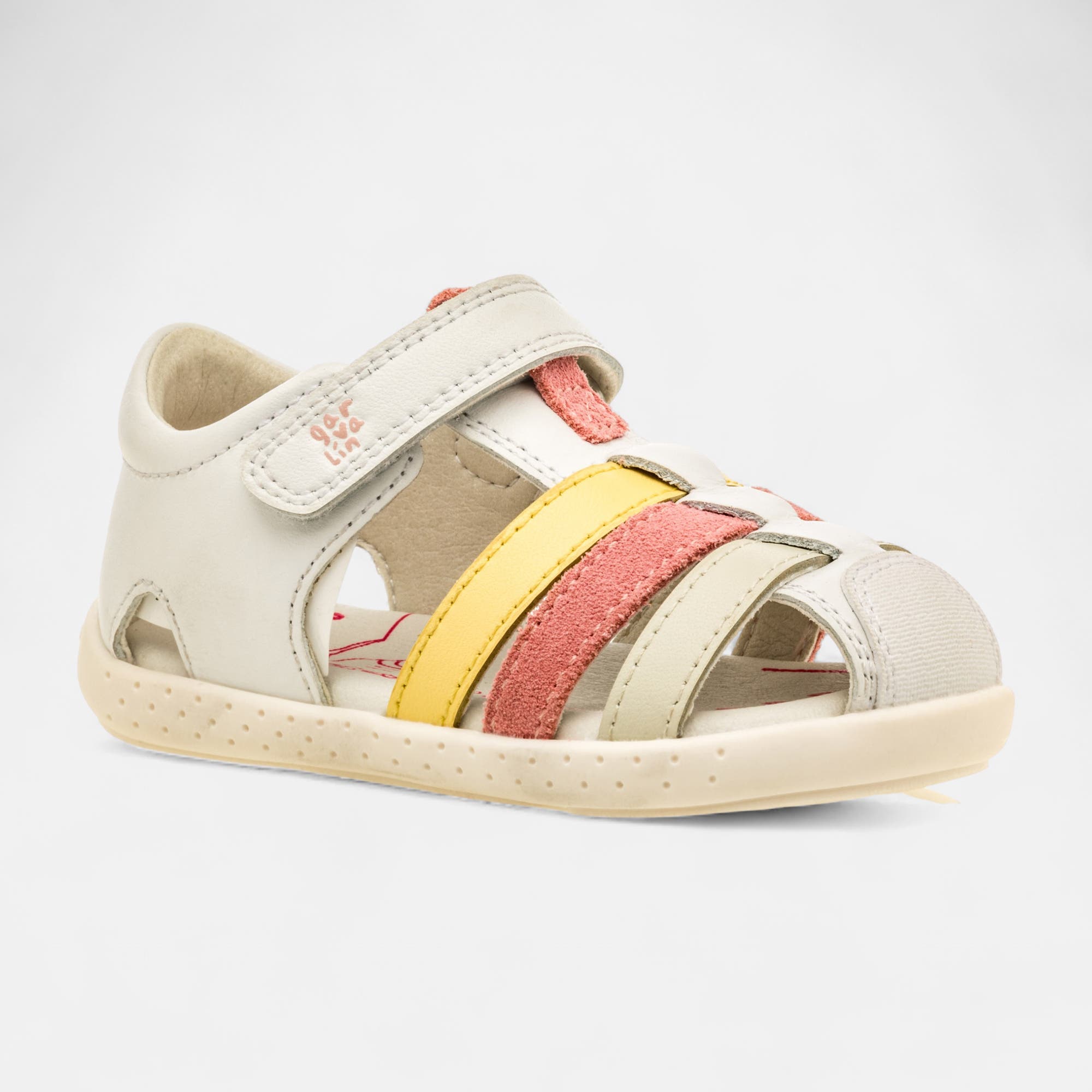 Nu-pieds Bébé fille en cuir blanc