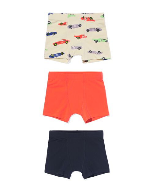 3 boxers enfant coton voitures beige