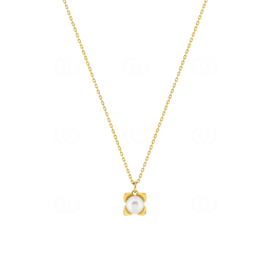 Collier 375/9 K Gelbgold mit Süsswasserzuchtperle 5.0mm