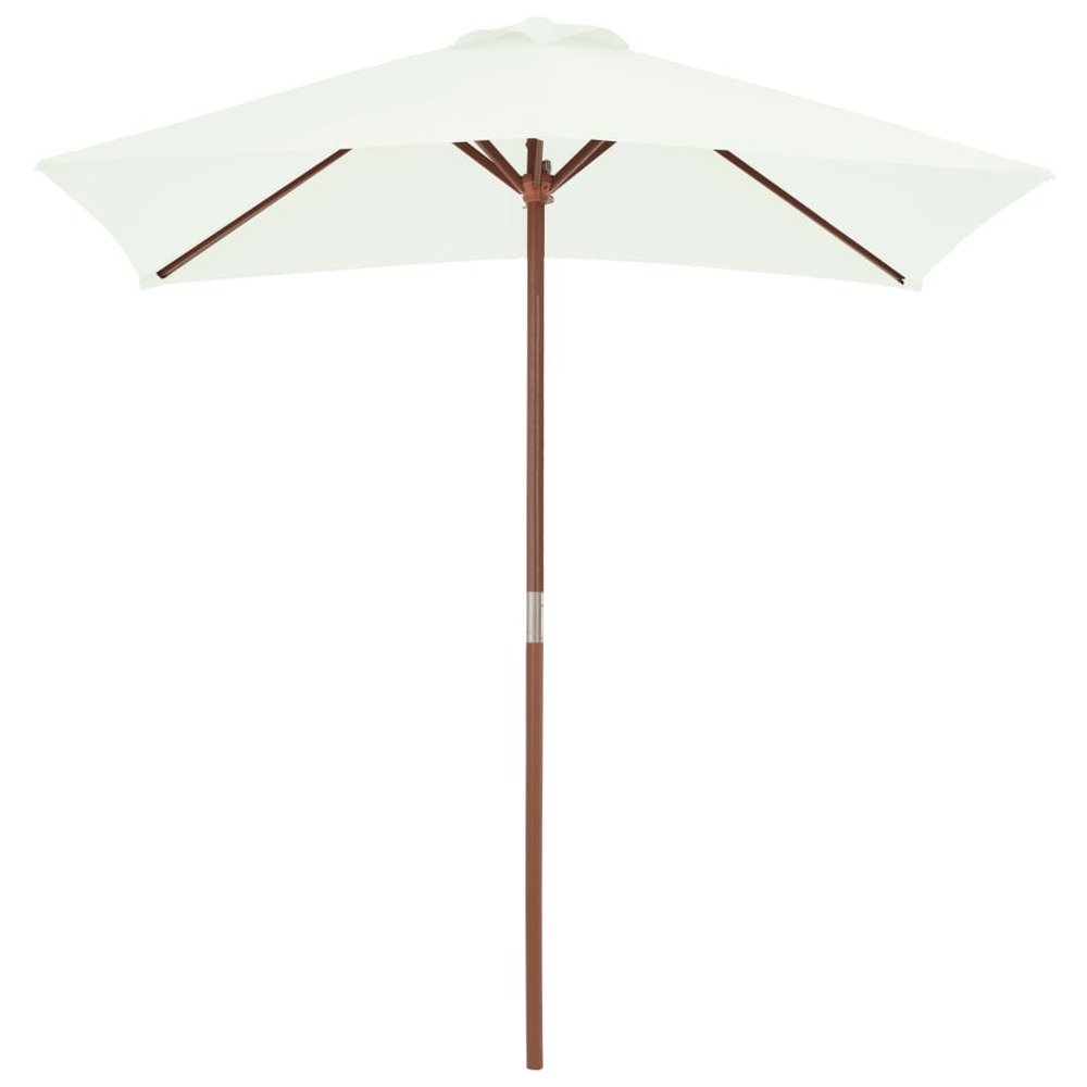 Parasol avec mât en bois 150 x 200 cm sable