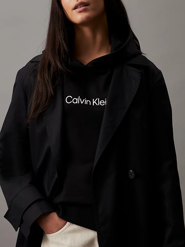 Moletom com capuz em algodão felpudo com logotipo
