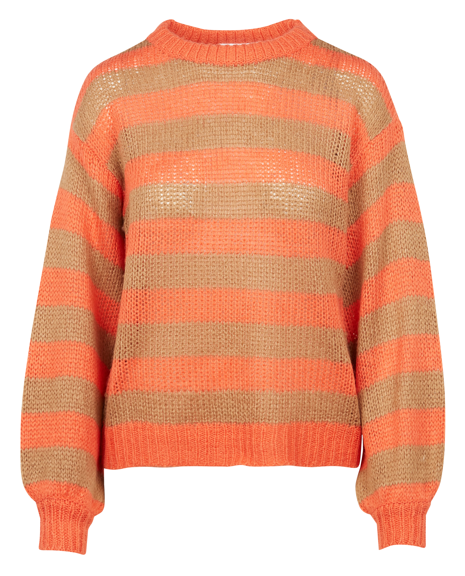 Pull droit rayé | Orange